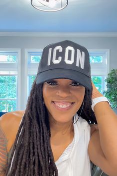 Top off your look with our Icon Trucker Hat! This adorable hat features high-quality thread embroidery and designed with an adjustable strap and a mesh back. This cap combines comfort and style effortlessly. Perfect for a casual day out or to add a trendy touch to your everyday outfits. Details Fabric: 100% Cotton Color: Black Style: Adjustable Trucker cap with mesh back Whether you're hitting the streets or lounging at home, this hat is your go-to for a chic, laid-back look. Trendy Female Snapback Hat With Curved Bill, Trendy Trucker Hat Visor For Vacation, Casual Mesh Hat, One Size Fits Most, Casual Mesh Hat, Trendy Mesh Baseball Cap, One Size Fits Most, Trendy Mesh Baseball Cap, Trendy Adjustable Mesh Baseball Cap, Casual Mesh Hat For The Beach, Casual Mesh Hat For Spring