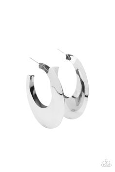 Two silver frames join into a beveled oval shaped hoop, creating a bold pop of metallic shimmer. Earring attaches to a standard post fitting. Hoop measures approximately 1 3/4" in diameter. Thick Hoop Earrings, Nickel Free Jewelry, Silver Frames, Paparazzi Accessories, Silver Box, Paparazzi Jewelry, Silver Hoops, Silver Hoop Earrings, Silver Earrings