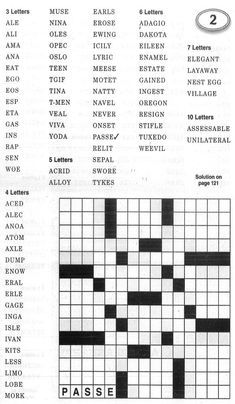 a crossword puzzle is shown with the words in english and spanish, as well as numbers