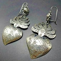 Mexican Silver Jewelry, Community School, Sun Earrings, Dope Makeup, Fabulous Jewelry, American Jewelry, Sterling Silver Heart, To Study, Jewelry Projects