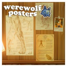 there is a poster on the wall with drawings