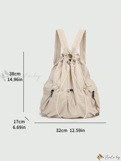 Bird in Bag - Elegant Storage Companion Backpack Trendy Beige Outdoor Backpack, Beige Outdoor Bag For Back To School, Beige Satchel Backpack For Outdoor, Casual School Tote Backpack, Casual Satchel Backpack With Adjustable Straps, Back To School Outdoor Bags, Beige Large Capacity Backpack, Trendy Beige Backpack, Versatile Bags With Adjustable Straps For Back To School