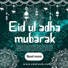 an advertisement for the eid of soha mubarak, which is now available on