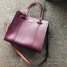 Lightly Used - Almost Brand New ! Chic Purple Office Bag, Classic Purple Satchel For Daily Use, Kate Spade Burgundy Bags For Everyday Use, Classic Purple Satchel For Everyday Use, Kate Spade Burgundy Leather Bag, Purple Leather Satchel For Everyday, Everyday Purple Leather Satchel, Chic Kate Spade Satchel, Chic Purple Shoulder Bag For Office