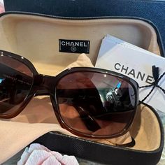 Brand New~ With Tags~ Chanel Designer Sunglasses, Beautiful ~Tortoise Chanel Sunglasses, Originally $695 Comes In Its Original Case And Cloth Pouch And Box. Luxury Brown Acetate Sunglasses, Designer Brown Acetate Sunglasses, Formal Brown Acetate Sunglasses, Classic Brown Sunglasses For Evening, Formal Tortoiseshell Sunglasses With Gradient Lenses, Formal Tortoiseshell Sunglasses With Uv Protection, Designer Tortoiseshell Sunglasses For Formal Occasions, Trendy Tortoiseshell Sunglasses For Formal Occasions, Formal Brown Glass Sunglasses