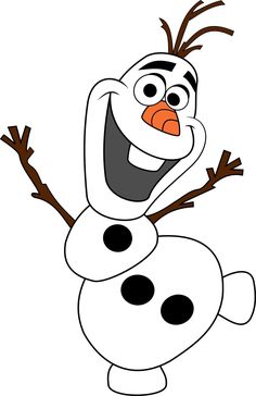 the character from frozen world with his eyes wide open and tongue out, standing in front of