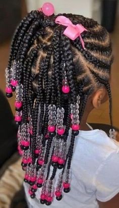 African American Kids Hairstyles, Mixed Hairstyles, Beaded Braids, Cornrows With Beads, Braided Hairstyles For Black Kids, Hairstyles For Black Kids, Cornrows Styles