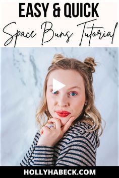 Learn how to do space buns with this easy space buns tutorial that even works for shortthin hairtrendy sho Double Buns Tutorial, Easy Space Buns, Short Hair For Chubby Faces, Best Hair Brush, Short Shaggy Haircuts, Best Hair Mask, Temporary Hair Dye