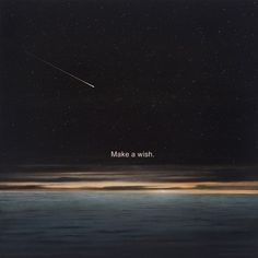 an image of a night sky with stars and the words make a wish on it