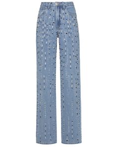 The Hand-Beaded Straight Leg Jeans features a mid-rise jeans feature hand-beading and embroidery throughout with blue-hued crystal and glass tubes. Runs true to size. Model wears a size 4. Made in Brazil. 100% Cotton. CAL29595US Bedazzled Jeans, Cowgirl Outfits, Made In Brazil, Mid Rise Jeans, Personal Shopper, Blue Hues, Hand Beading, Straight Leg Jeans, Leg Jeans