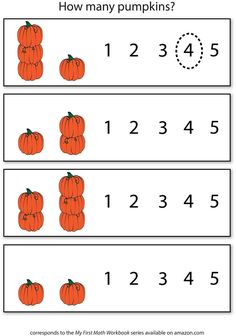 the worksheet for counting pumpkins