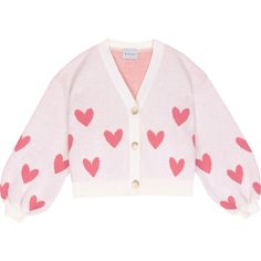 Take heart with this voluminous slouchy cardigan. Made from a textured merino wool blend, it's enriched with a defined heart jacquard in a contrasting hue. - V-neck - Dropped shoulder - Long sleeves - Heart motif - Ribbed trim - Button closure | Mipounet | Lena Heart Motif V-Neck Dropped Shoulder Cardigan Sweater, Coral (Pink, Size 3Y) | Maisonette collects the best children’s products from around the world (unlike Zulily, Etsy, The Tot, Farfetch Kids, Childrensalon, Crate and Kids, Kohls, Wayfa Shoulder Cardigan, Slouchy Cardigan, Drop Shoulder Cardigan, Take Heart, Girl Trends, Heart Motif, Swimming Bathing Suits, Ethical Fashion, Small Batches