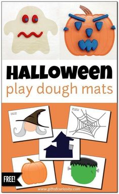 halloween play dough mats for kids to make