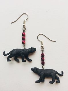 Black panther earrings Panther Earrings, Big Earrings, Black Panther, Panther