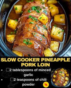 Slow Cooker Pineapple Pork Loin Pork Loin And Pineapple Recipes, Pineapple Pork Loin Crockpot, Slow Cooker Pineapple Pork Loin, Boneless Pork Loin Recipes Crockpot, Hawaiian Pork Loin, Pineapple Pork Loin, Slow Cooker Pineapple Pork, Boneless Pork Loin Recipes, Pork Loin Crock Pot Recipes