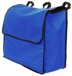 a large blue bag with two handles