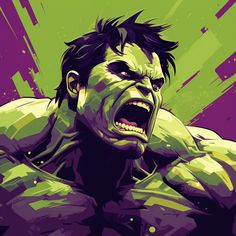 an image of the incredible hulk from avengers comics, with his mouth open and tongue out