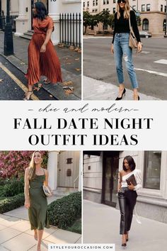 Fall Date Night Dress Outfit, Stylish Fall Outfits Date Night, Fall Evening Outfit Dressy, Dinner Clothes Outfits Night Women, Romantic Concert Outfit Ideas, Married Date Night Outfit, Fall Outfits Dinner Date, Date Night 30s Outfit, Fall Out To Dinner Outfit