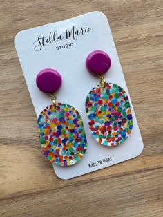 2" Animal Print Earrings, Brown Earrings, Multicolor Earrings, Orange Earrings, Purple Earrings, Yellow Earrings, Red Earrings, Green Earrings, Black Earrings