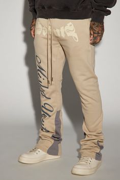 Available In Sand/combo. Elastic Waistband Drawstring Side Hand Pockets Back Pockets Flared Disclaimer: Due To The Printing Process A Difference In Saturation May Occur. Each Garment Is Unique. 80% Cotton 20% Polyester Imported | Mens Misled Saints Flared Sweatpant in Sand size Small by Fashion Nova Mens Fleece, Bottom Clothes, Mens Sweatpants, Bottoms Pants, Printing Process, Fashion Nova, Jeans Size, Sweatpants, Mens Outfits