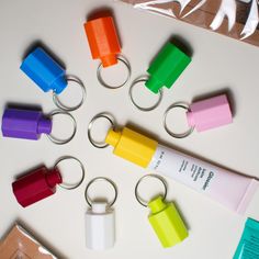 Take your lip balm everywhere and share with your friends! Our Keychain Caps are a little different - it's a press-fit and snap cap that fits OVER the original cap. This insures a leak-proof fit, allows for a built in swivel feature, and can be reused on future lip balms/gloss - just move the cap over to the new tube! Color and texture are random, but we will try to not have two of the same color in each pack. Included: 4x key rings 4x gloss keychain caps (choose brand, no mix brand packs) Packaging: Our packaging for this product is completely recycled/recyclable, including the padded mailer they ship in. Shipping: It's roughly $3-5 to ship this item in the US, but if you buy more than $35 shipping is free, just FYI. Returns: Since this item locks onto the original cap, returns aren't ava Balm Dotcom, Summer Fridays, Lip Balms, Lip Balm Gloss, Leak Proof, Makeup Cosmetics, Eos, Key Rings, Lip Balm