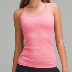 Lululemon Tank Top Color Sakura Pink Sleeveless Tank Top For Light Exercise, Sleeveless Tops For Light Exercise In Spring, Pink Moisture-wicking Sleeveless Tank Top, Pink Moisture-wicking Tank Top For Summer, Pink Racerback Tank Top For Light Exercise, Pink Casual Tank Top For Light Exercise, Pink Moisture-wicking Tank Top, Pink Casual Tank Top For Workout, Casual Pink Tank Top For Light Exercise