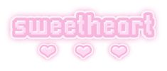 some pink hearts are in the shape of an inscription that says sweet heart on it