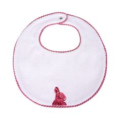 Guaranteed authentic Hermes Passe-Passe Round Bib featured in FiqueThis charming bib has an embroidered bunny on front.The rear is white cotton with splashes of pretty colours.Lovely gift idea.Please see the matching washcloth listed.Clou de Selle snap closure.Fabric is 100% terry cotton.New or Pristine Store Fresh Condition.final saleBIB MEASURES:LENGTH 9.4"HEIGHT 9.4"CONDITION:New or Pristine Store Fresh Condition Playful White Cotton Bib, Cute Handmade White Bib, Cute White Handmade Bib, Embroidered Cotton Bib, Embroidered Bunny, Pretty Colours, Tree Skirts, Lovely Gift, Christmas Tree Skirt