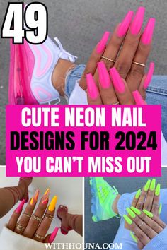 Are you into the trend of neon nails? We've been obsessed over these neon nail designs of 2024 and these vibrant neon nail colors for summer. Thus, we've got you everything from neon nail ideas summer, neon nail inspo, neon nail designs, neon nail ideas bright colors, short neon nails, pink neon nails design, green neon nails design, neon nail ideas 2024, bright neon nail designs, and so much more. Neon Nail Designs 2024, Neon Vacation Nails, Fun Neon Nails, Neon Coffin Nails, Nail Ideas Neon