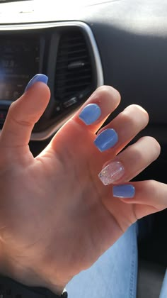 Cute Super Short Acrylic Nails, Gel Nails Ideas Non Acrylic Short, Light Color Nails Design, Square Shape Nails Short, Short Gel Acrylic Nails Square, Hoco Nails Short Gel, Really Short Coffin Acrylic Nails, I’ve Blue Nails, One Glitter Nail Ideas