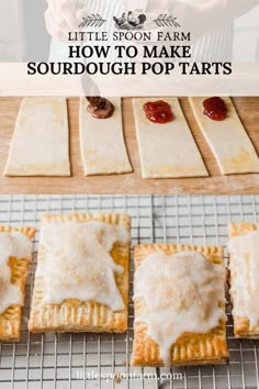 how to make sourdough pop tarts on a wire rack with text overlay