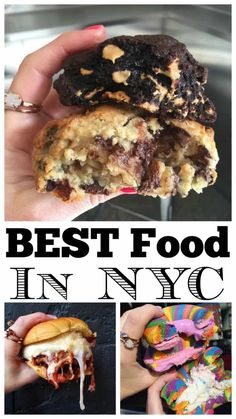 the best food in new york is made with cookies, chocolate chips, and jelly beans