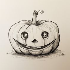 a drawing of a pumpkin with eyes and mouth