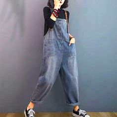 Jean Overall Dress Outfit, Japanese Overalls, Jean Overall Dress, Denim Jumpsuits, Womens Jumpsuits Casual, Jumpsuits Women, Jumpsuit Casual, Spring Summer 2023, Belt Style