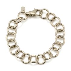 CLUB BRACELET - SINGLE STONE Classic Metal Bracelet With Oval Link, Classic Metal Bracelets With Oval Link, Classic Metal Charm Bracelet With Solid Links, Classic Polished Chain Link Bracelets, Classic Metal Bracelets With Cable Chain, Classic Jubilee Bracelet With Oval Links, White Gold Cable Chain Bracelets, Classic Polished Link Bracelets, Classic Link Bracelets With Polished Finish