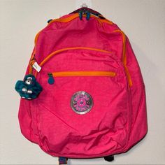 New Kipling Seoul Flash Pink Ring Backpack 15” Laptop Very Unique Backpack Straps Retail 139 Pink Bags For Outdoor And Back To School, Pink Backpack For Outdoor, Pink Standard Backpack For Outdoor, Functional Pink Rectangular Backpack, Functional Rectangular Pink Backpack, Functional Pink Backpack, Pink Backpack For Daily Use, Pink Backpack For Everyday Use And Back To School, Pink Bag With Adjustable Strap For Outdoor Activities