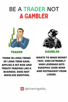 a poster with an image of a man holding his hand up to his face and the words, be a trader not a gambling gamer