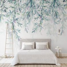 custom-photo-wallpaper-modern-green-leaves-watercolor-nordic-style-mural-wall-paper-living-room-tv-bedroom-3d-fresco-home-decor-papier-peint Tree Leaf Wallpaper, Botanical Bedroom, Brasov, Cleaning Walls, Watercolor Walls, Wallpaper Living Room, Leaf Wallpaper, Wallpaper Wall, Room Wallpaper