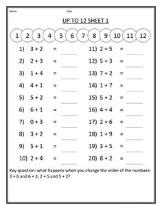 an addition worksheet with numbers to 10 and two hundreds on the same page