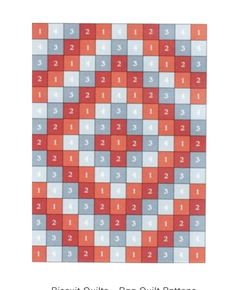 a red and blue pattern with numbers on it