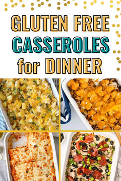 gluten free casserole recipes Gluten Free Healthy Casseroles, Gluten Free Recipes For Lunch Simple, Easy Meals For Dinner Gluten Free, Gluten Free Recipes Casserole, Gluten Free Dairy Free Supper Ideas, Yummy Gluten Free Dinners, Gf Family Dinners, Gluten Free Recipes On A Budget