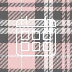 a pink and black plaid pattern with the word's logo