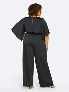 Wide Leg Jumpsuit, Smocking, Wide Leg, Jumpsuit, Product Description, Black