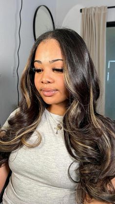 Highlights On Black Hair Curly, 4c Edges, Sew In Hairstyles, Wigs Glueless, Glueless Wigs, Dyed Natural Hair, Frontal Hairstyles