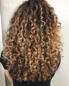 Reverse Balayage Curly Hair, Hair Styles With Highlights, Pintura Highlights Curly, Balayage Curly Hair Natural Curls, Curly Blonde Highlights, Hair Highlights Ideas, 3a Curly Hair, Chelsea Houska Hair