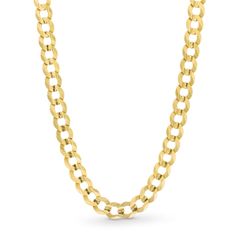 This polished 3.15mm-wide curb chain necklace fashioned in solid 14K gold measures 22.0 inches in length and secures with a lobster claw clasp. 14k Gold Cuban Link Chain Necklace, 14k Gold Cuban Link Necklace With Curb Chain, Yellow Gold Cuban Link Necklace With Cable Chain, Yellow Gold Chunky Cuban Link Necklace, Curb Chain Necklace, Curb Chain, Lobster Claw, Chain Necklace, Chain