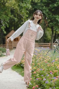 What's better than buying yourself flowers? Buying yourself overalls with flowers! These fun overalls feature a high waist boyfriend fit with roomy legs, side pockets, back pockets and wildflower bouquet embroidered bib. S: 32" waist, 40" hips, 12" rise, 25" thighs, 26" inseamM: 33.5" waist, 41.5" hips, 12" rise, 26" thighs, 26" inseamL: 35" waist, 43" hips, 12" rise, 27" thighs, 26" inseam How to attach buckles:Slide the rectangular buckle on first, followed by the T-shaped buckle. Overall stra Cotton Spring Overalls, Cotton Overalls For Spring, Spring Casual Overalls With Bib Front, Spring Cotton Overalls, Trendy Bib Front Overalls For Spring, Pink Relaxed Fit Cotton Overalls, Cute Cotton Jumpsuits And Rompers With Pockets, Spring Cotton Utility Overalls, Spring Utility Style Jumpsuits And Rompers With Bib Front