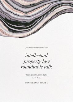 a white and black business card with the words,'it is an elegant property law roundtable talk '