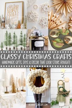 a collage of christmas crafts and decorations