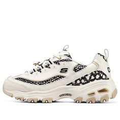 (WMNS) Skechers D'Lites x DVF 'Natural Black' 149678-NTBK Skechers D'lites, Skechers D Lites, Stylish Sneakers, Perfect Pair, Im Not Perfect, My Style, Sneakers, Floral, Silver